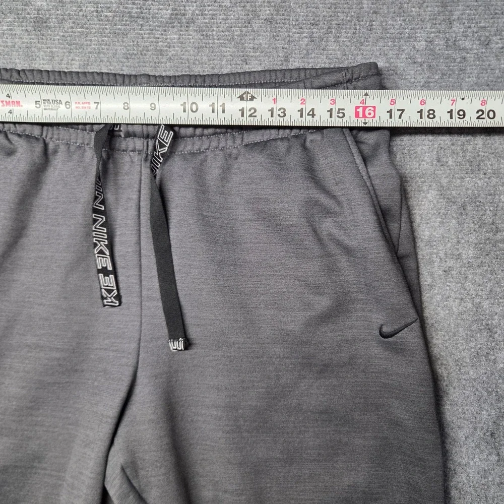 Nike Therma-FIT Womens Grey Heather Fleece Tapered Joggers Ankle Zip Pants Large
